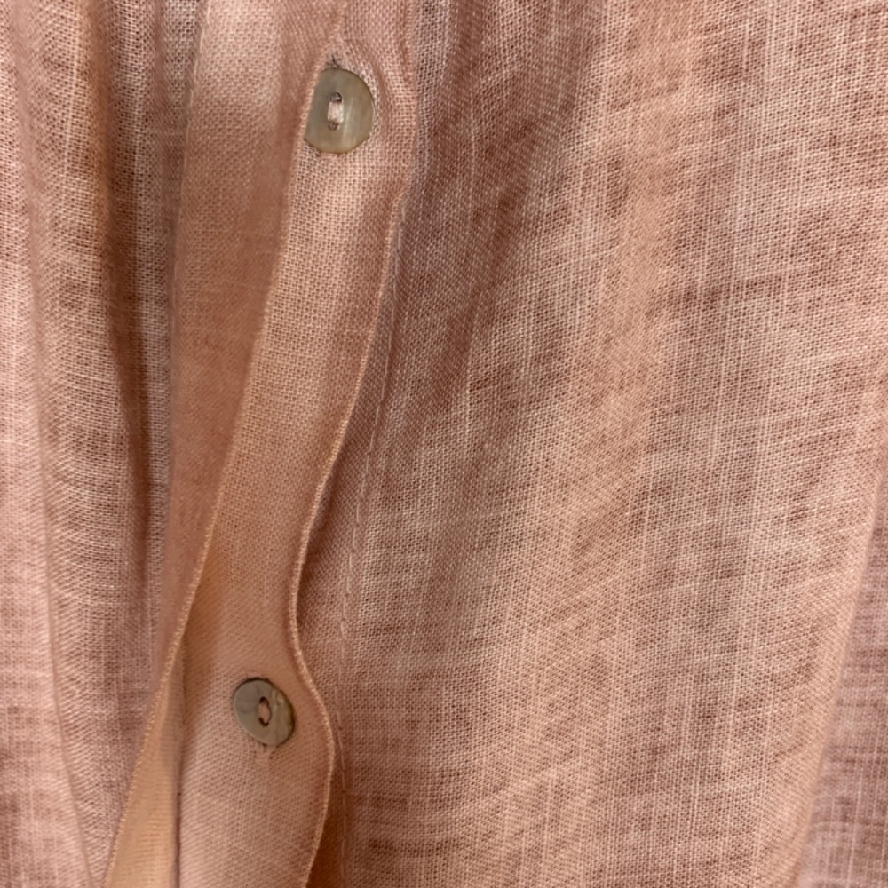 Francesca Bettini Linen Blend Button Up Shirt Womens Medium Italy Peachy Pink - Picture 8 of 12